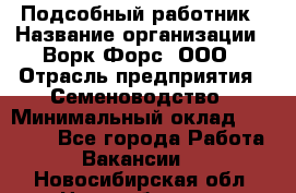 Подсобный работник › Название организации ­ Ворк Форс, ООО › Отрасль предприятия ­ Семеноводство › Минимальный оклад ­ 30 000 - Все города Работа » Вакансии   . Новосибирская обл.,Новосибирск г.